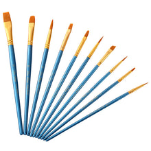 Load image into Gallery viewer, 10 PCs Blue Rod Nylon Hair Watercolor Brush Pen Brush