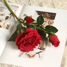 Lade das Bild in den Galerie-Viewer, 3PCs Flannel Rose Flower Artificial Fake Flower Plants Home Decoration Wedding Bouquet