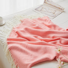 Load image into Gallery viewer, Wave Pattern Herringbone Tassel Nap Blanket Cover Blanket Blanket Line Blanket Acrylic