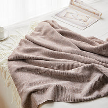 Load image into Gallery viewer, Wave Pattern Herringbone Tassel Nap Blanket Cover Blanket Blanket Line Blanket Acrylic