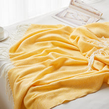 Load image into Gallery viewer, Wave Pattern Herringbone Tassel Nap Blanket Cover Blanket Blanket Line Blanket Acrylic