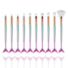 Load image into Gallery viewer, 10 Mermaid Makeup Brushes Fishtail Eye Shadow Brush