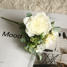 Lade das Bild in den Galerie-Viewer, 2PCs Rose Flower Artificial Fake Flower Plants Home Decoration Wedding Bouquet
