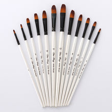 Load image into Gallery viewer, 12 Paint Brushes White Rod Watercolor Pens Set  Nylon Wool Art