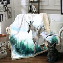 Lade das Bild in den Galerie-Viewer, Double-Layer Thickened Digital Printing Blanket Sofa Blanket Square Plush Blanket