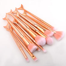 Load image into Gallery viewer, 10 PCs Mermaid Makeup Brushes 7 Fishtail Makeup Brushes