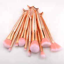 Load image into Gallery viewer, 10 PCs Mermaid Makeup Brushes 7 Fishtail Makeup Brushes