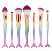 Load image into Gallery viewer, 10 PCs Mermaid Makeup Brushes 7 Fishtail Makeup Brushes