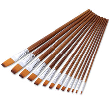 Lade das Bild in den Galerie-Viewer, 13 Brown Rod Nylon Hair Brush Flat Front Long Brush Holder Brush