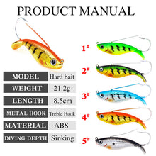 Lade das Bild in den Galerie-Viewer, 2pcs Lure Single Hook Simulation Scale Hard Bait 8.5 Cm21g VIB Bait