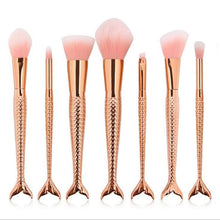Load image into Gallery viewer, 10 PCs Mermaid Makeup Brushes 7 Fishtail Makeup Brushes