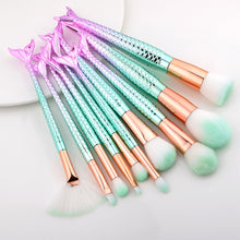 Load image into Gallery viewer, 10 PCs Mermaid Makeup Brushes 7 Fishtail Makeup Brushes