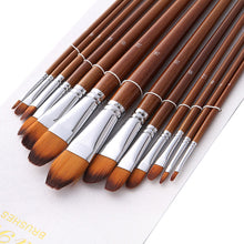 Load image into Gallery viewer, 13 Double Color Nylon Hair Long Brush Holder Paint Brushes Pen