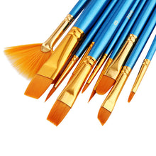 Load image into Gallery viewer, 10 PCs Blue Rod Nylon Wool Multifunctional Watercolor Pen Set