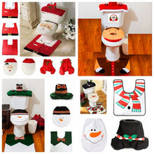 Load image into Gallery viewer, 3pcs Toilet Seat Cover Pads Santa Claus Three-Piece Snowman Elf Christmas Deer