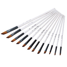 Lade das Bild in den Galerie-Viewer, 12 pcs White Brush Penholder Oblique Front Nylon Hair Brush Art Painting