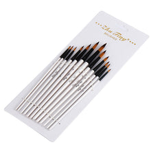 Load image into Gallery viewer, 12 Paint Brushes White Rod Watercolor Pens Set  Nylon Wool Art