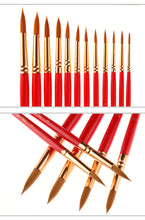 Load image into Gallery viewer, 12 Nylon Wool Red Rod Watercolor Pens Set Art Paint Brushes Pen
