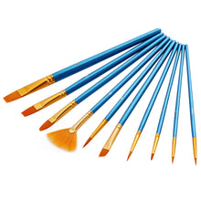 Load image into Gallery viewer, 10 PCs Blue Rod Nylon Wool Multifunctional Watercolor Pen Set