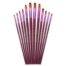 Load image into Gallery viewer, 12 PCs Double Color Nylon Hair Purple Rod Gouache Watercolor Painting Pen Set