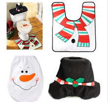 Load image into Gallery viewer, 3pcs Toilet Seat Cover Pads Santa Claus Three-Piece Snowman Elf Christmas Deer
