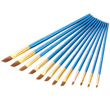 Load image into Gallery viewer, 12 PCs Blue Rod Brush Nylon Wool Gouache Brush