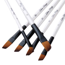 Lade das Bild in den Galerie-Viewer, 12 pcs White Brush Penholder Oblique Front Nylon Hair Brush Art Painting