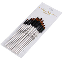 Lade das Bild in den Galerie-Viewer, 12 pcs White Brush Penholder Oblique Front Nylon Hair Brush Art Painting
