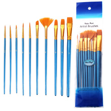 Load image into Gallery viewer, 10 PCs Blue Rod Nylon Wool Multifunctional Watercolor Pen Set