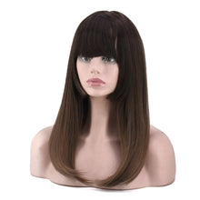 Lade das Bild in den Galerie-Viewer, Women Wig Fashion Gradient Rinka Haircut Straight Bangs Mid-Length Hair W386