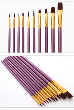 Load image into Gallery viewer, 10 Violet Rod Nylon Wool Watercolor Brush Pen Multi-Functional Hook Line