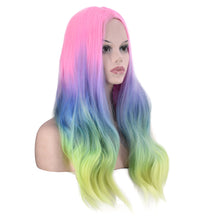 Lade das Bild in den Galerie-Viewer, Women Wig Gradient Color Chemical Fiber Medium Length Curling Set W519