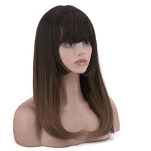 Lade das Bild in den Galerie-Viewer, Women Wig Fashion Gradient Rinka Haircut Straight Bangs Mid-Length Hair W386