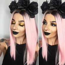 Load image into Gallery viewer, Women Wig Mid-Length Bobo Mid-Length Straight Hair Synthetic Wigs W280