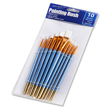 Load image into Gallery viewer, 10 White Nylon Hair Watercolor Gouache Brushes