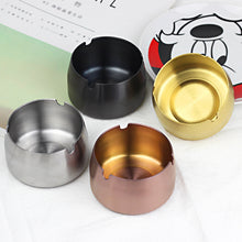 Lade das Bild in den Galerie-Viewer, Ashtray Cylinder Stainless Steel Plated round Large Advertising Hotel KTV Stainless Steel Ash Tray
