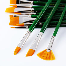 Load image into Gallery viewer, 15 PCs Transparent Green Pole Nylon Hair Brush Art