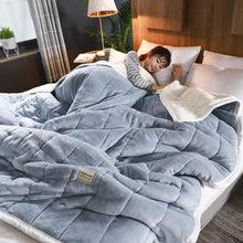 Lade das Bild in den Galerie-Viewer, Three-Layer Blanket Duvet Thickened Thermal Coral Fleece Blanket Flannel Blanket Lambswool Bed Sheet