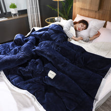 Lade das Bild in den Galerie-Viewer, Three-Layer Blanket Duvet Thickened Thermal Coral Fleece Blanket Flannel Blanket Lambswool Bed Sheet