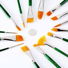 Load image into Gallery viewer, 15 PCs Transparent Green Pole Nylon Hair Brush Art