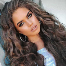 Load image into Gallery viewer, Women Wig Long Black Brown Gradient Long Curly Hair Synthetic Wigs W29