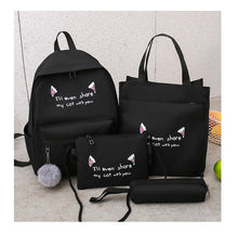 Lade das Bild in den Galerie-Viewer, Backpack Fashion Trend Four-Piece Set Contrast Color Cat Ears Student Schoolbag