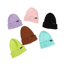 Load image into Gallery viewer, Warm Winter Knit Beanie Hats Trendy Korean Style Macaron Color Solid Color Windproof Wool Unisex