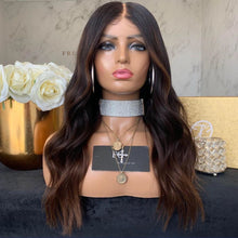 Load image into Gallery viewer, Women Wig Fashion Black Pick Brown Medium Long Curly Hair W30