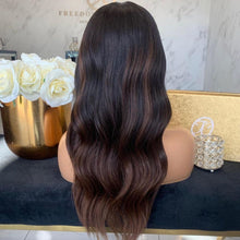 Load image into Gallery viewer, Women Wig Fashion Black Pick Brown Medium Long Curly Hair W30