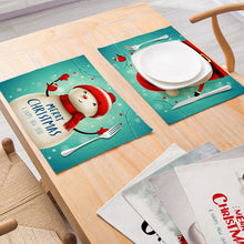 Load image into Gallery viewer, 2PCs Christmas Tablecloths Waterproof Polyester Linen Cartoon Printing Series Dining Table Cushion