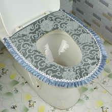 Load image into Gallery viewer, 3pcs Toilet Seat Cover Pads Household Flannel Thicker Zipper Velcro Fastener
