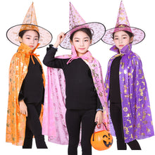 Lade das Bild in den Galerie-Viewer, 2x Halloween Xmas Christmas Gifts Decoration Children's Cloak Bronzing Pumpkin Cloak Witch Suit Parent-Child Dress up