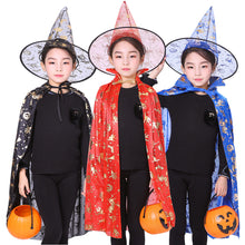 Lade das Bild in den Galerie-Viewer, 2x Halloween Xmas Christmas Gifts Decoration Children's Cloak Bronzing Pumpkin Cloak Witch Suit Parent-Child Dress up