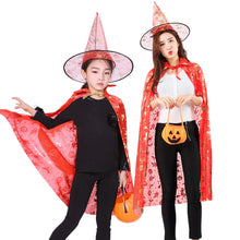 Lade das Bild in den Galerie-Viewer, 2x Halloween Xmas Christmas Gifts Decoration Children's Cloak Bronzing Pumpkin Cloak Witch Suit Parent-Child Dress up